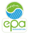 Logotipo oficial de la autoridad ambiental EPA Buenaventura con emblema verde y azul sobre fondo transparente.
